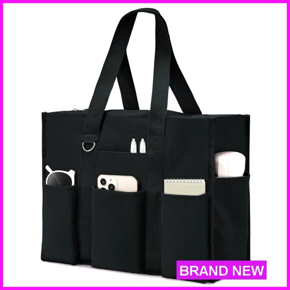 Handbags - Large Waterproof Tote Bag with 12 Pockets Utility Work School Professional